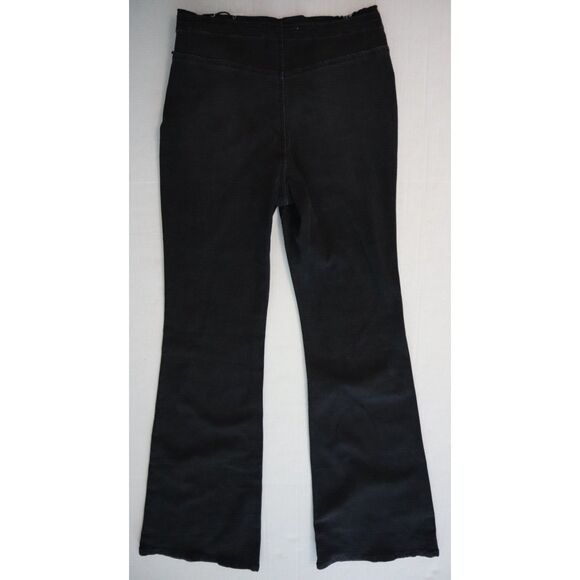 BDG x Urban Outfitters OB1496287 Women's Sz 27 Black Ruched Dipped V Flare Jeans - Picture 2 of 10